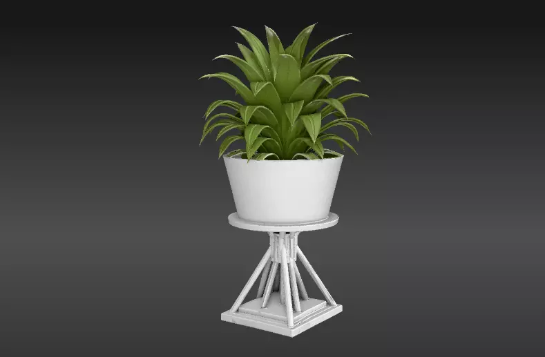 Plant Stand Planter 3D Model Minimalist Home Decor Low-poly 3D model_5