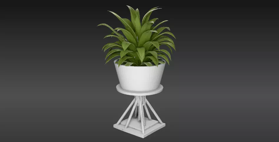 Plant Stand Planter 3D Model Minimalist Home Decor Low-poly 3D model_2