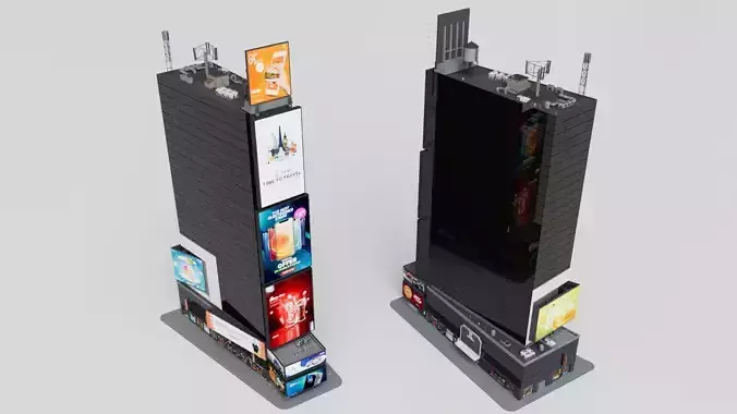 Realistic NYC Times Square 11 Buildings Collection Pack 3D model 3