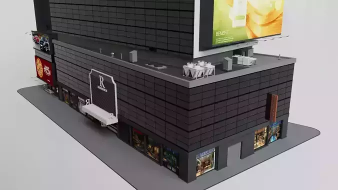 Realistic NYC Times Square 11 Buildings Collection Pack 3D model 6