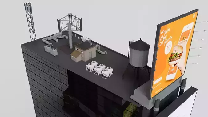 Realistic NYC Times Square 11 Buildings Collection Pack 3D model 5
