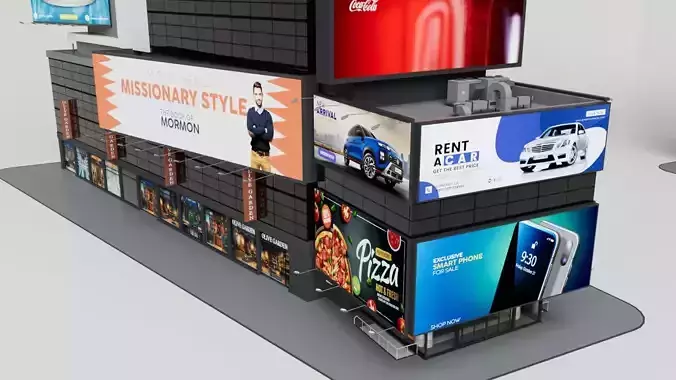 Realistic NYC Times Square 11 Buildings Collection Pack 3D model 4