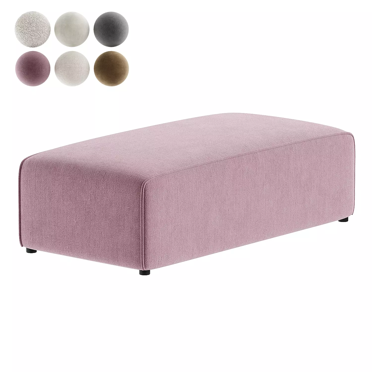 pouf megeve pink 3D model_0