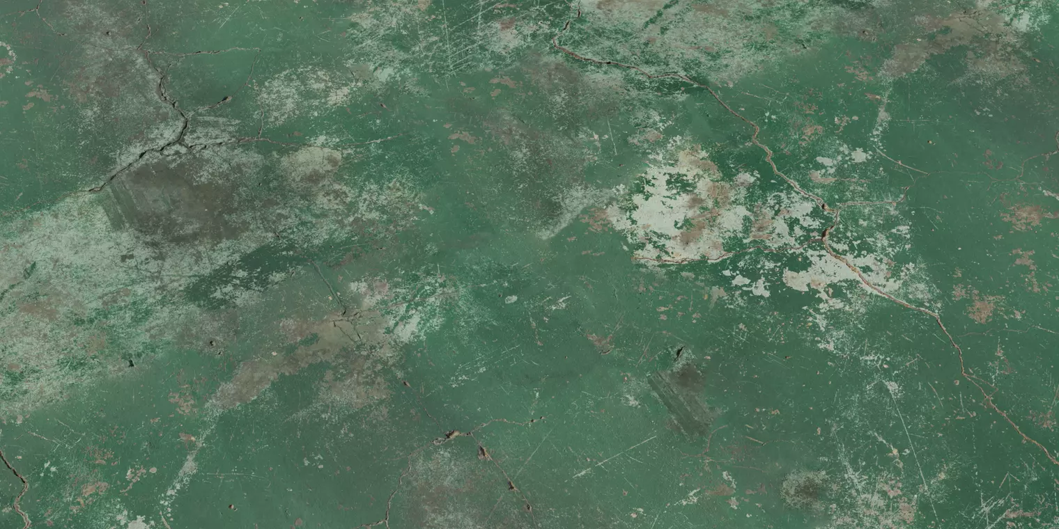 PBR Distressed Green Painted Concrete Texture_1