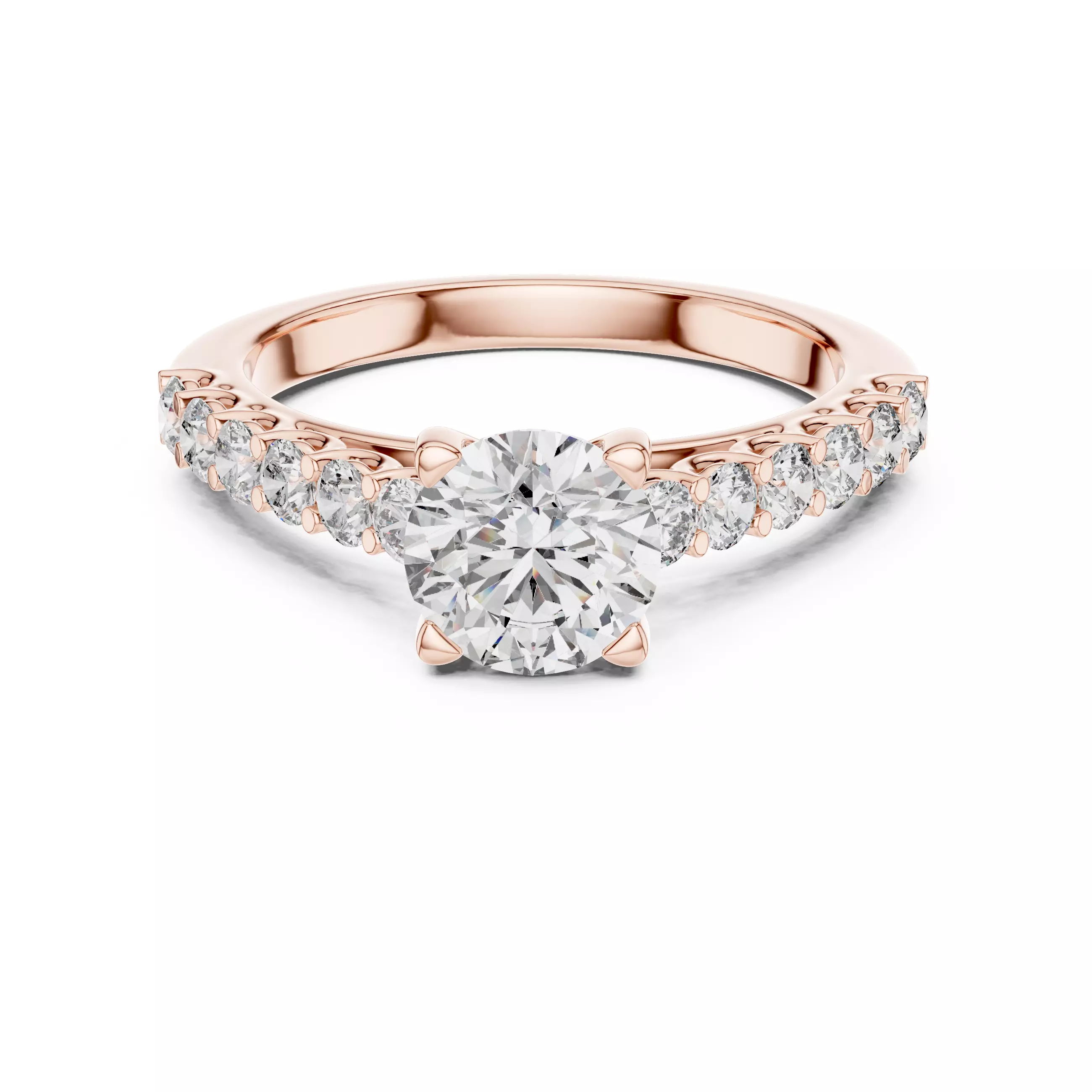 Round Diamond Solitaire Ring 3D print model