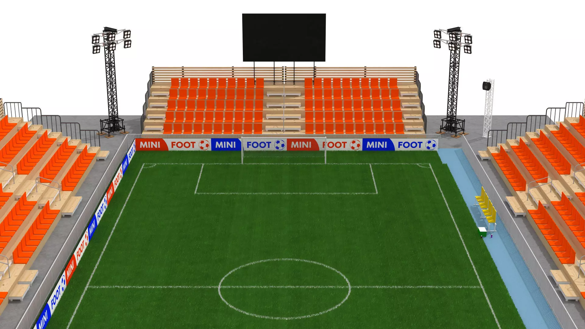 Mini Football Stadium Low-poly 3D model_5