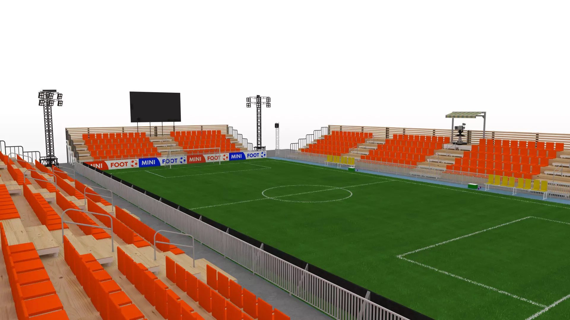 Mini Football Stadium Low-poly 3D model_14