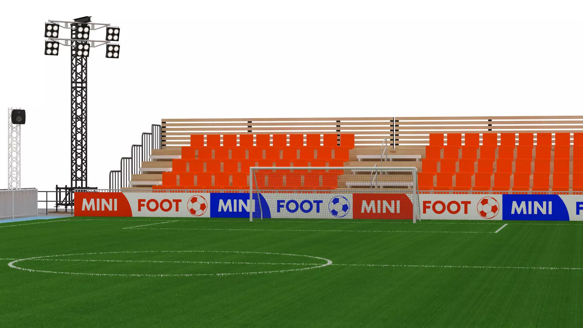 Mini Football Stadium Low-poly 3D model_11
