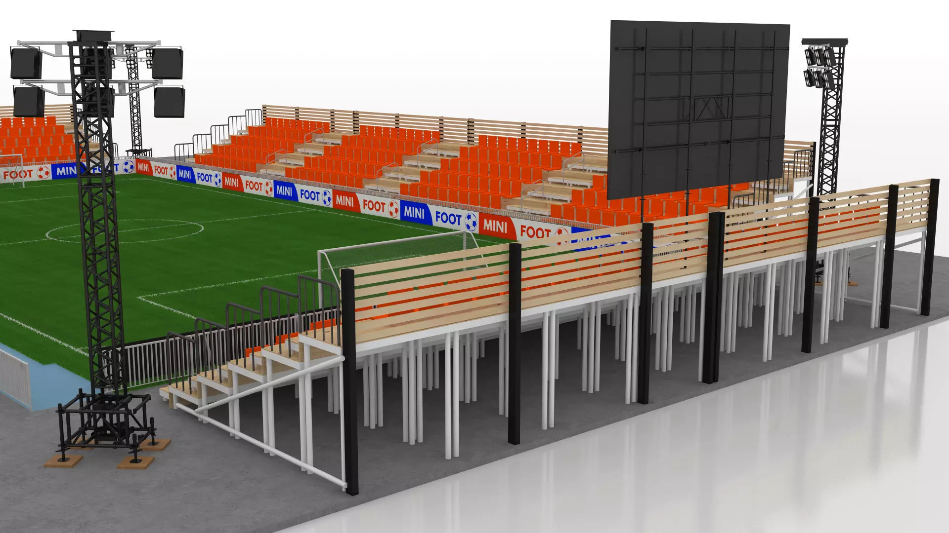Mini Football Stadium Low-poly 3D model_16