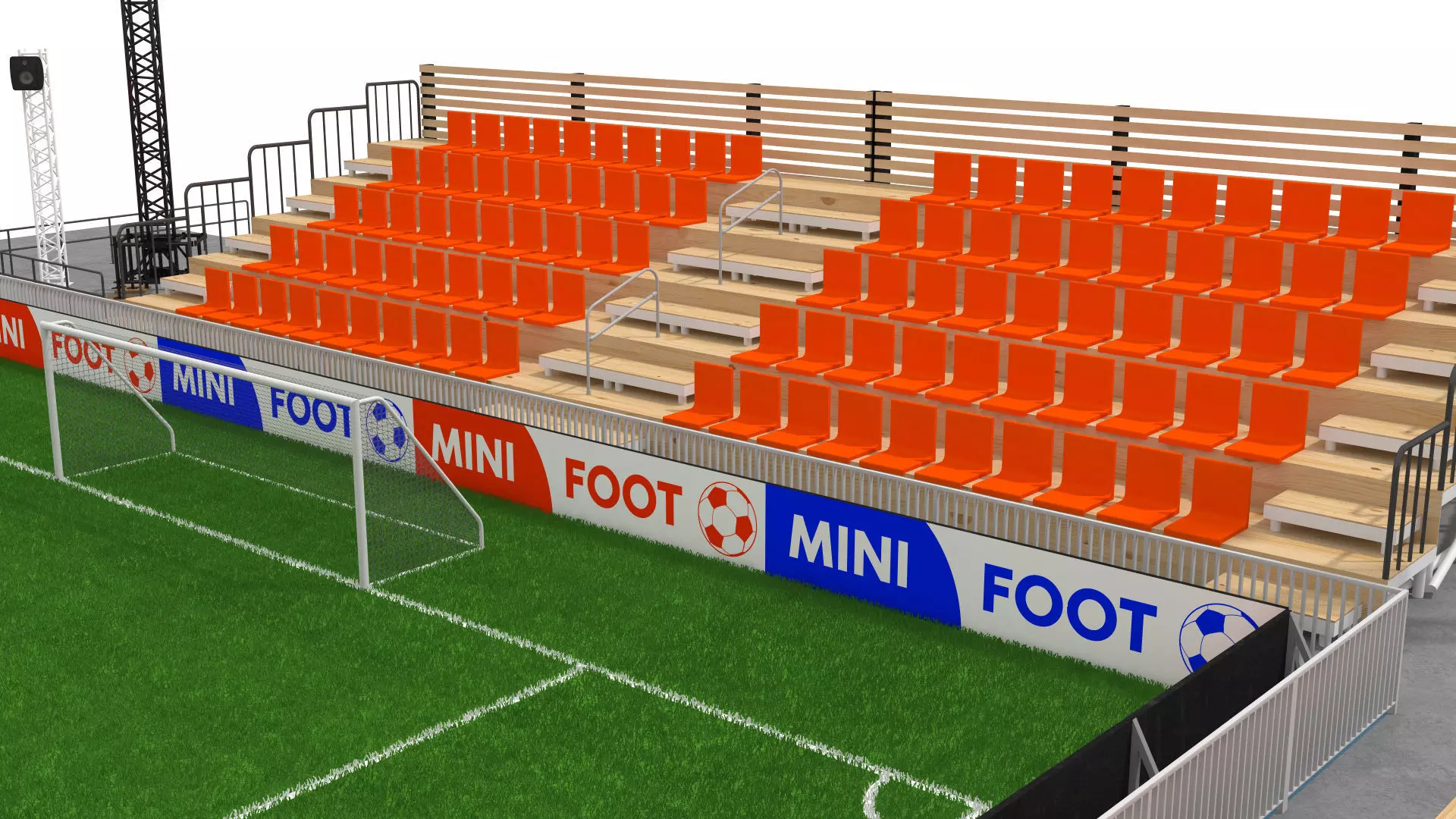 Mini Football Stadium Low-poly 3D model_9