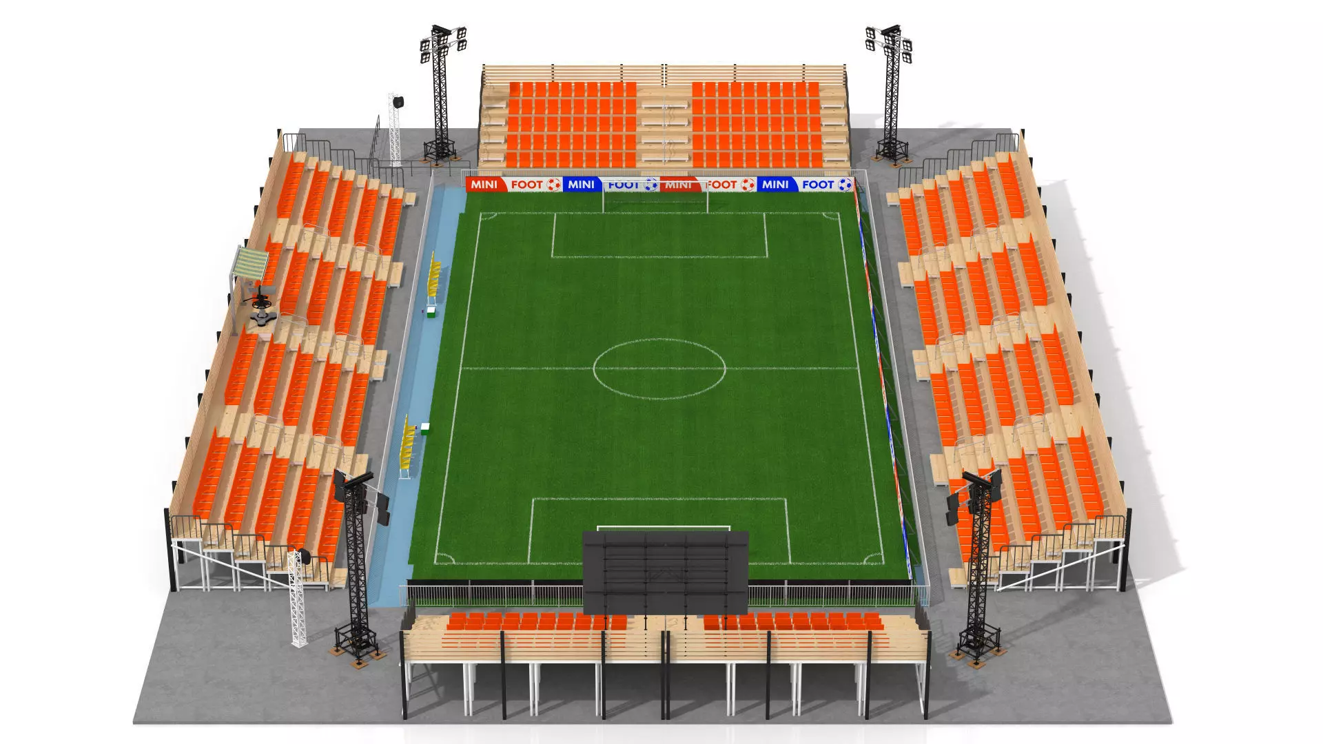 Mini Football Stadium Low-poly 3D model_4