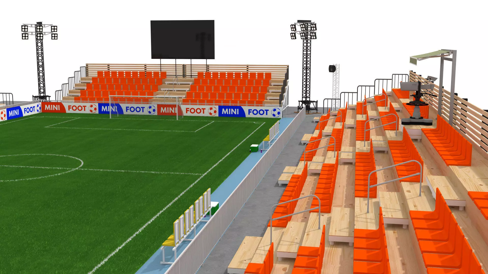 Mini Football Stadium Low-poly 3D model_7