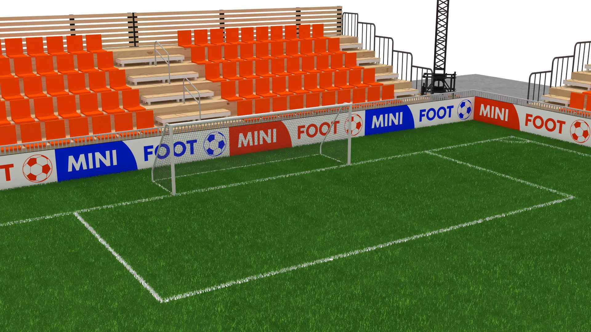 Mini Football Stadium Low-poly 3D model_10