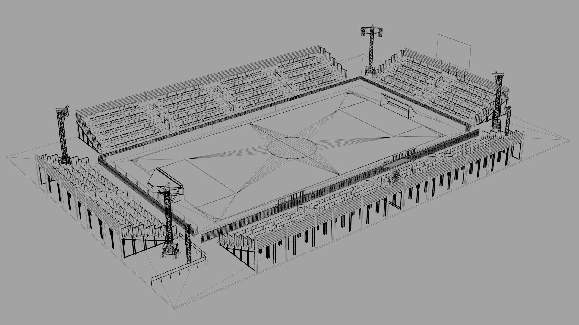 Mini Football Stadium Low-poly 3D model_20