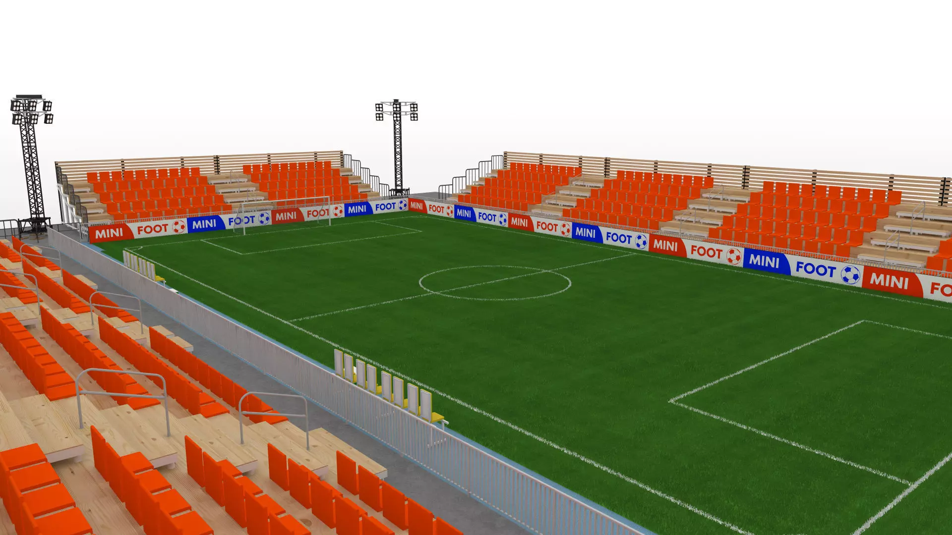 Mini Football Stadium Low-poly 3D model_15