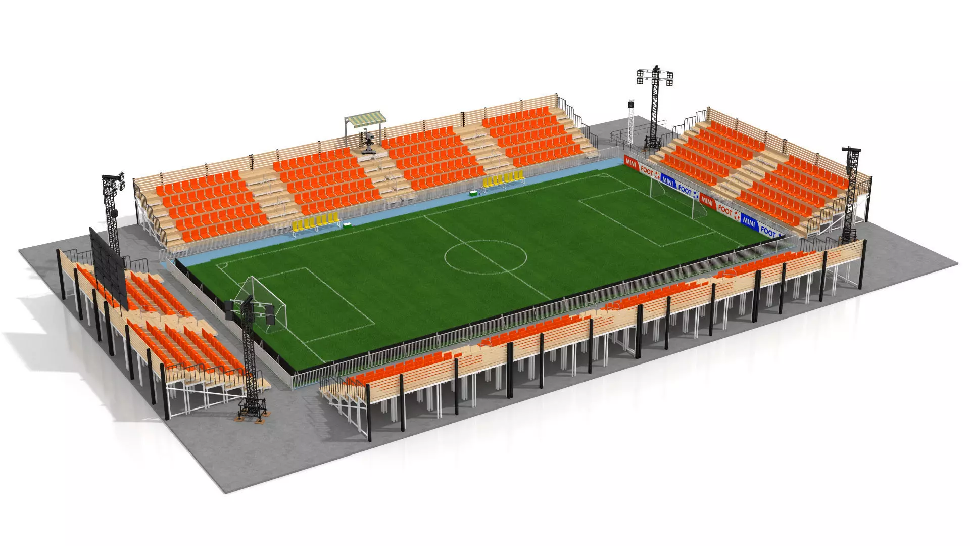 Mini Football Stadium Low-poly 3D model_2