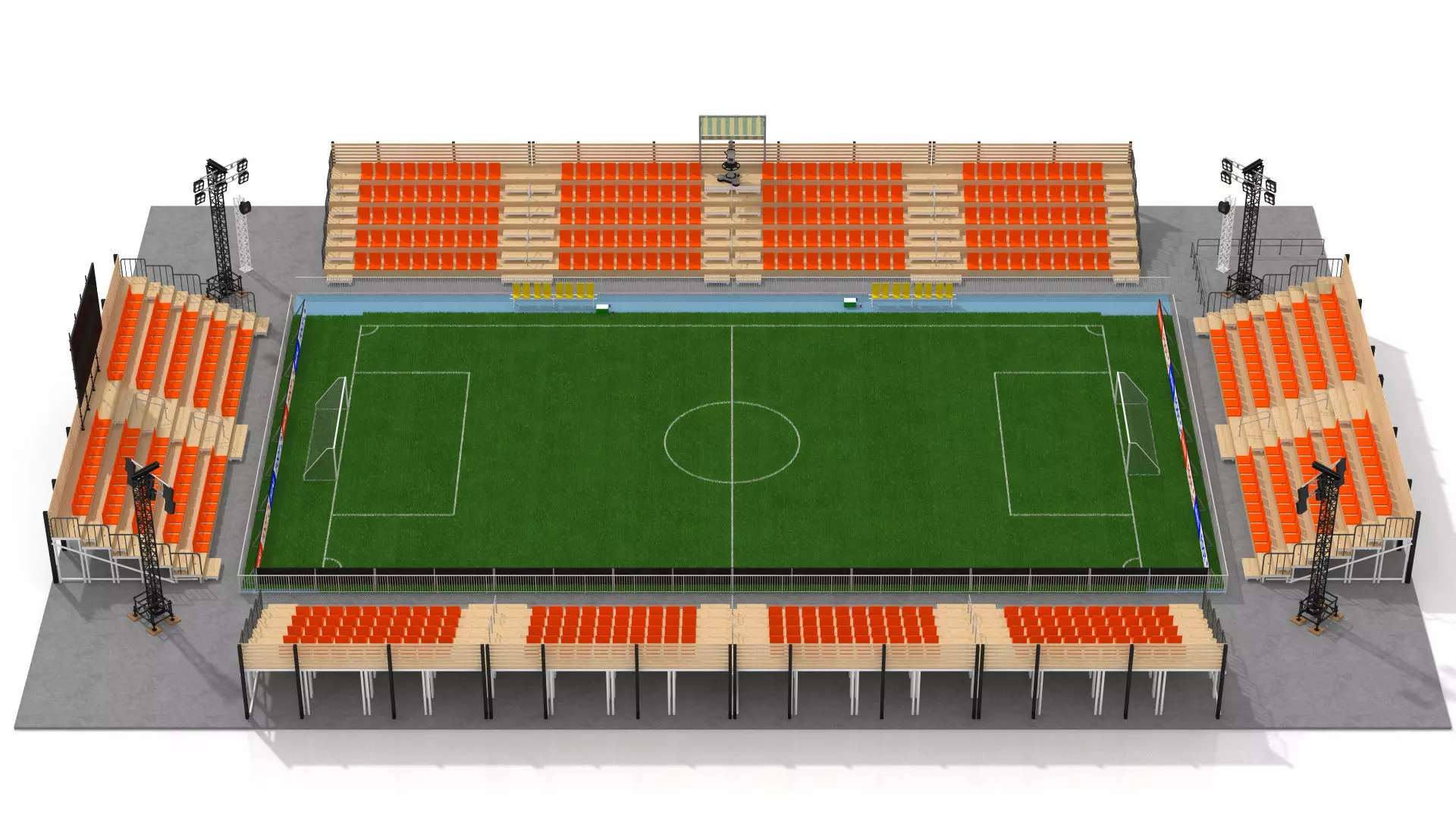 Mini Football Stadium Low-poly 3D model_3