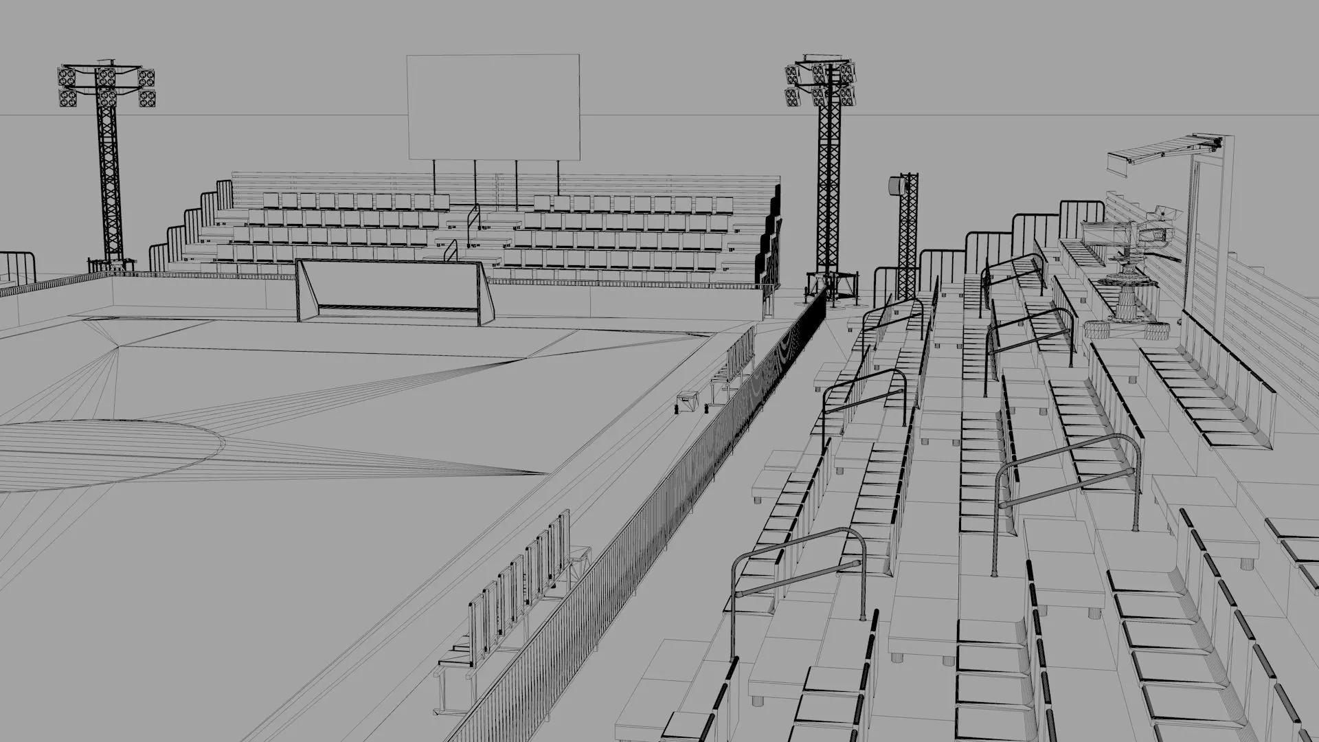 Mini Football Stadium Low-poly 3D model_23