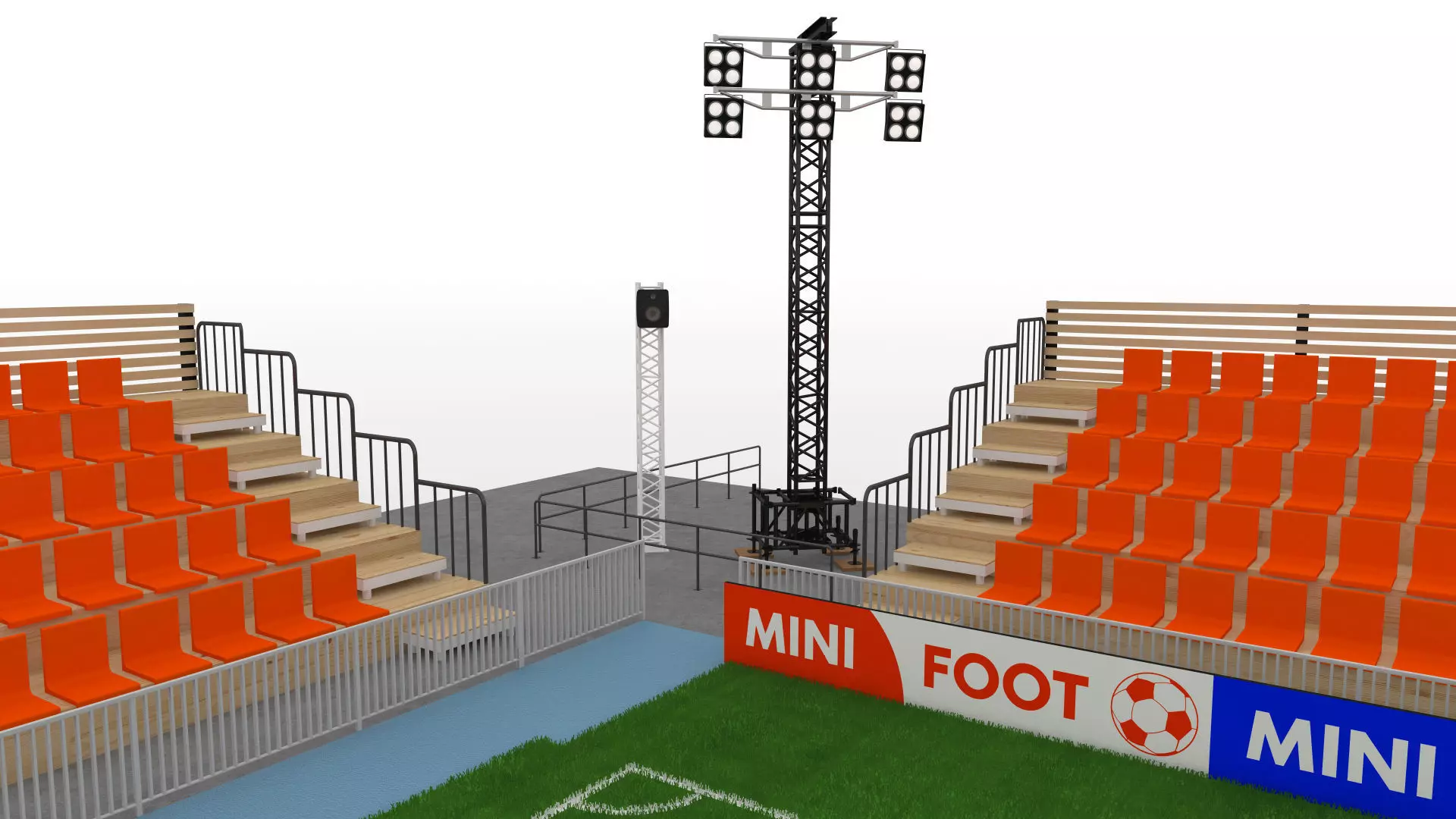 Mini Football Stadium Low-poly 3D model_17