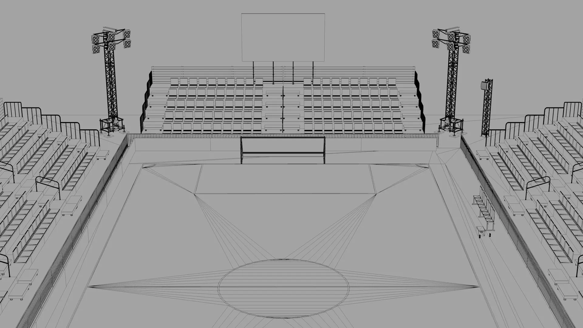 Mini Football Stadium Low-poly 3D model_21