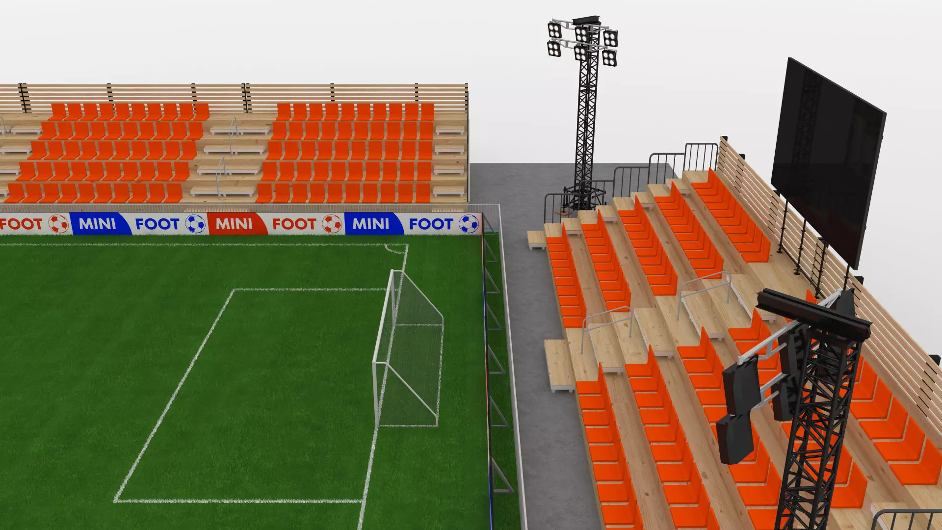 Mini Football Stadium Low-poly 3D model_13