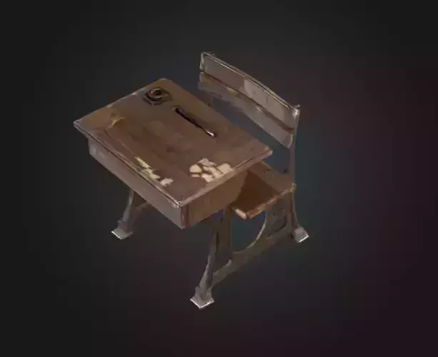 Cracked School Desk