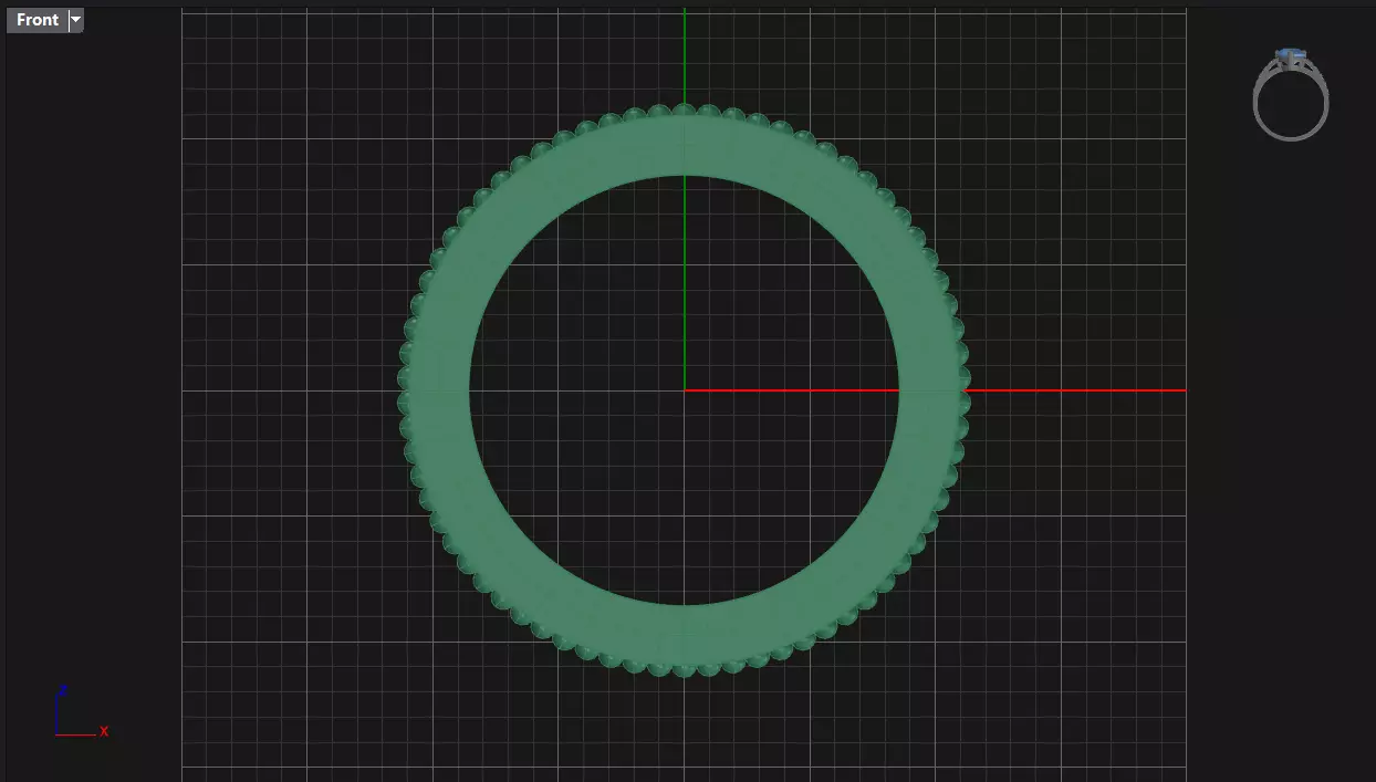 Channel Set Emerald Square eternity ring w bead N03 295CT EU54 3D print model_7