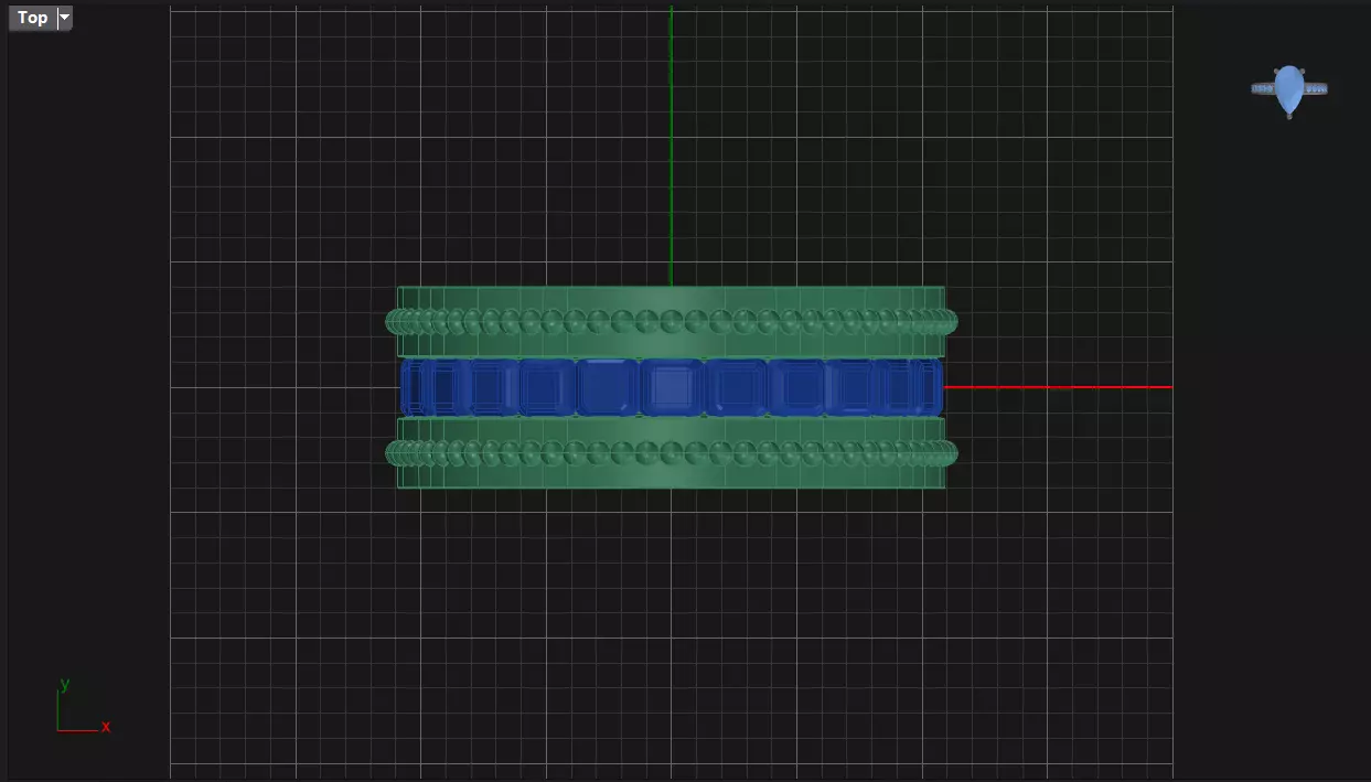 Channel Set Emerald Square eternity ring w bead N03 295CT EU54 3D print model_6