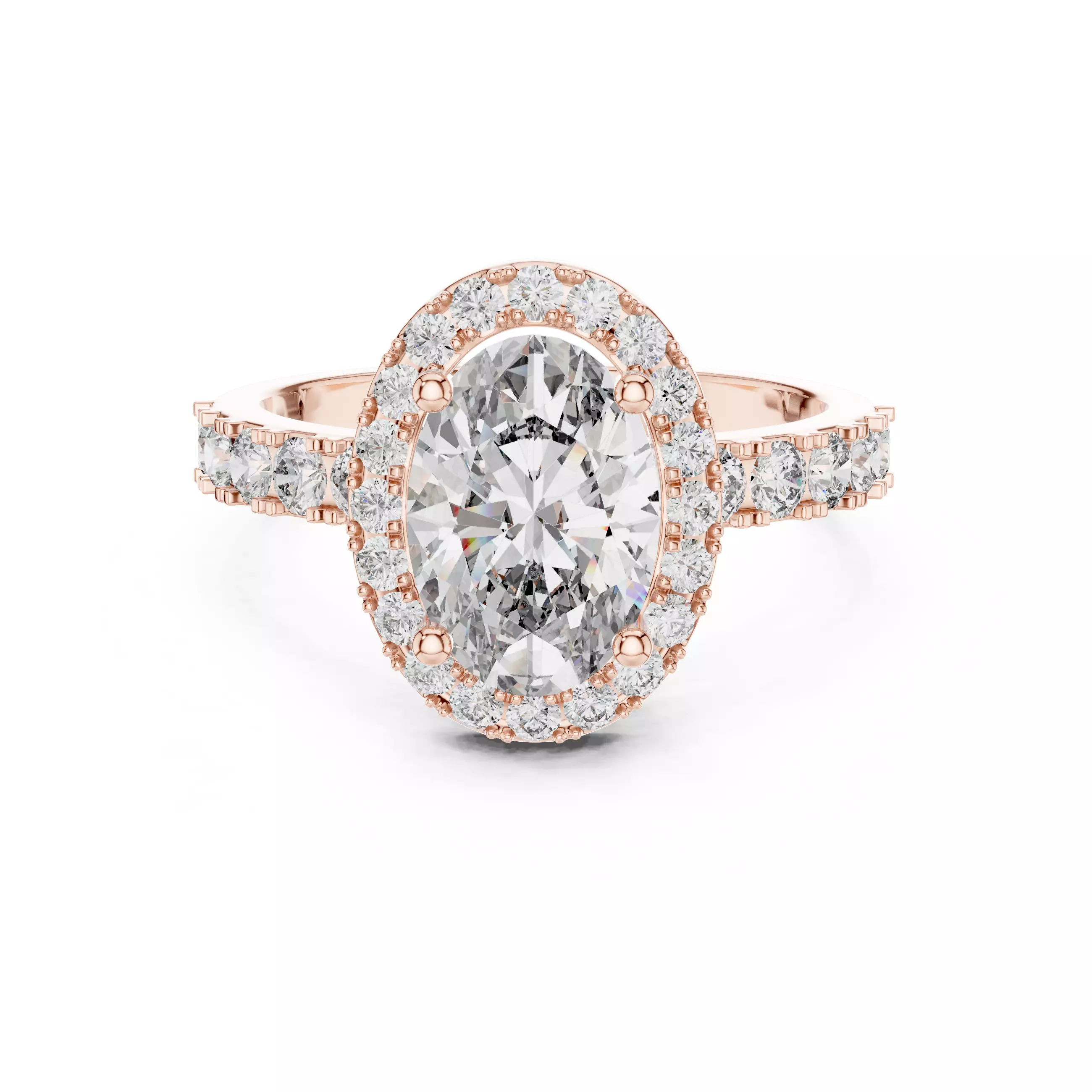 Oval Diamond Solitaire Ring 3D print model