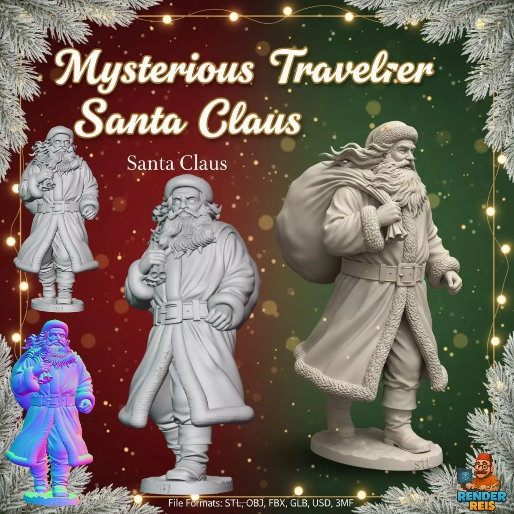 Mysterious Traveler Santa Claus 3D print model_0