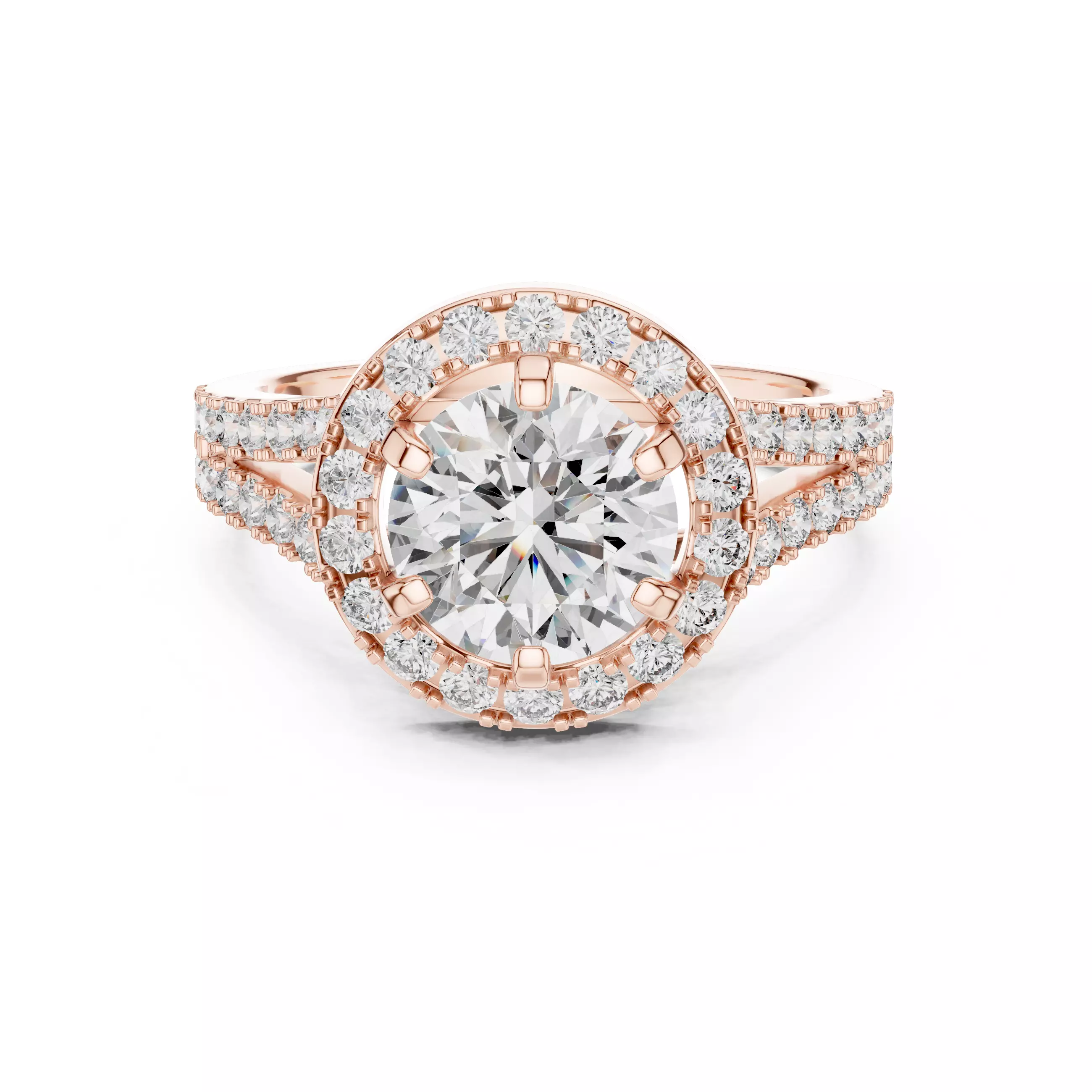 Round Diamond Solitaire Ring 3D print model