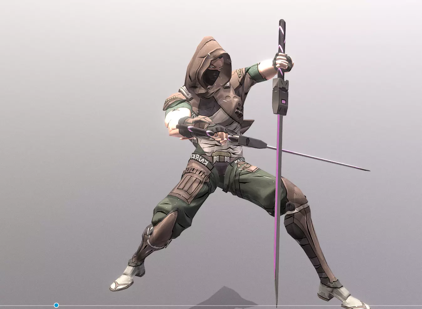 Scifi Warrior Double Slash Sword fbx png 3D model_1