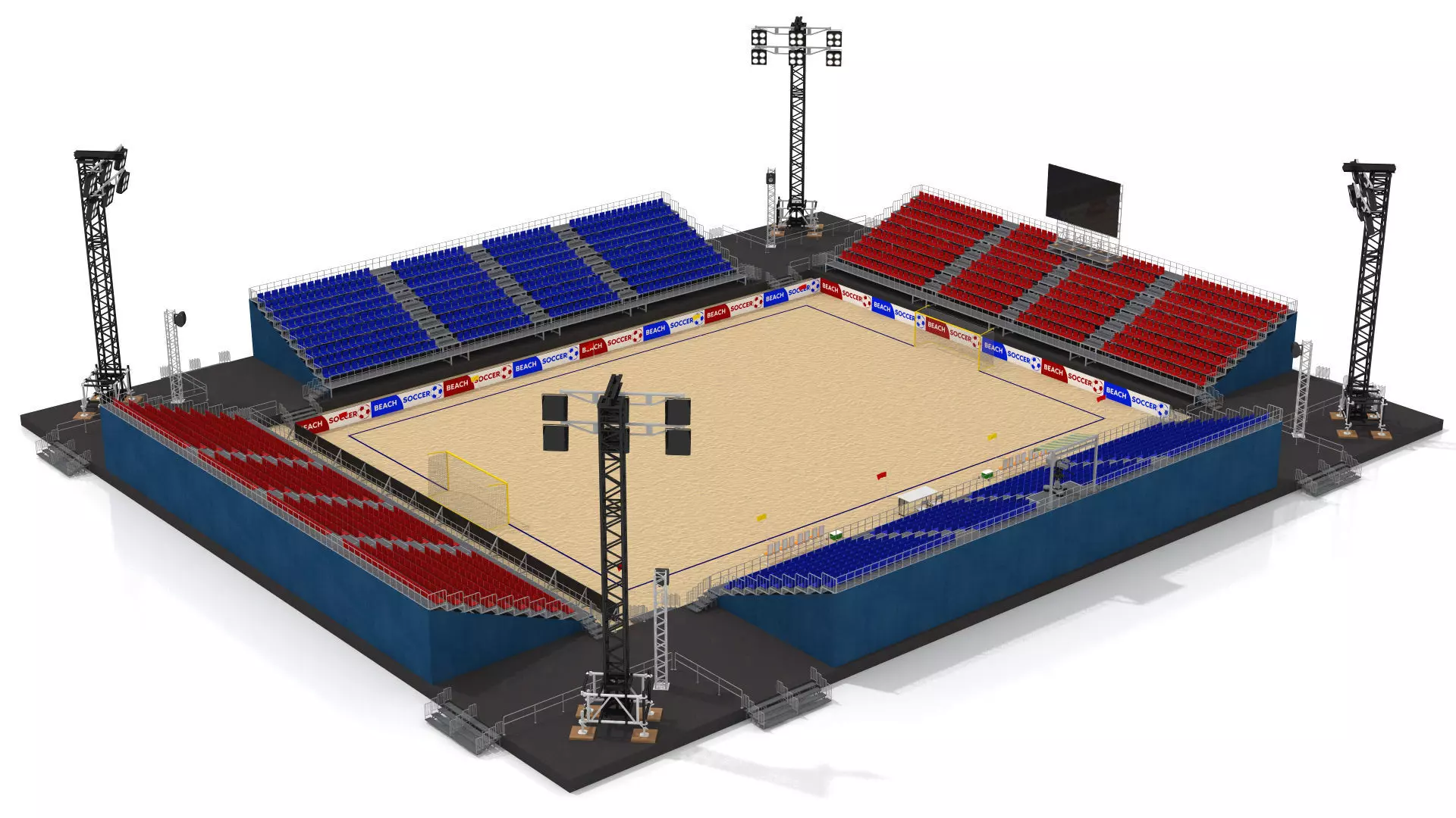 Beach Football Soccer Stadium 3D model_7