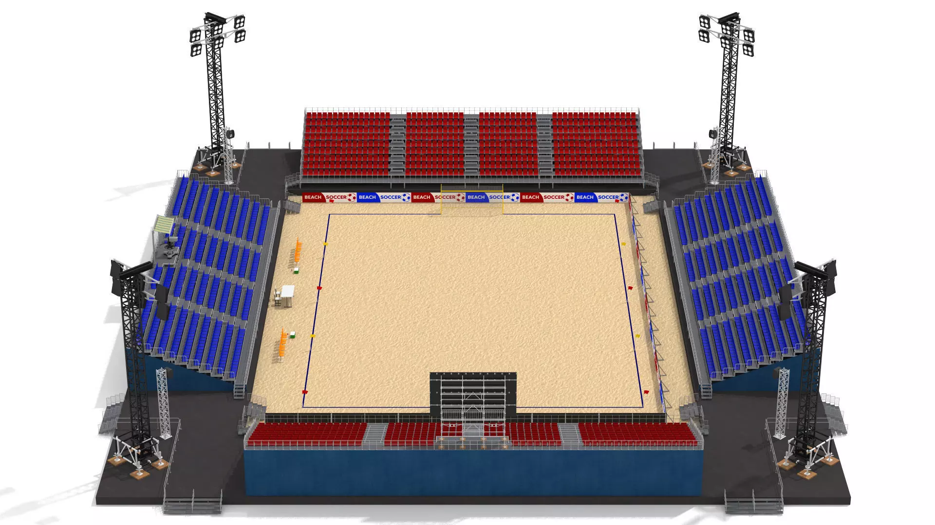 Beach Football Soccer Stadium 3D model_3