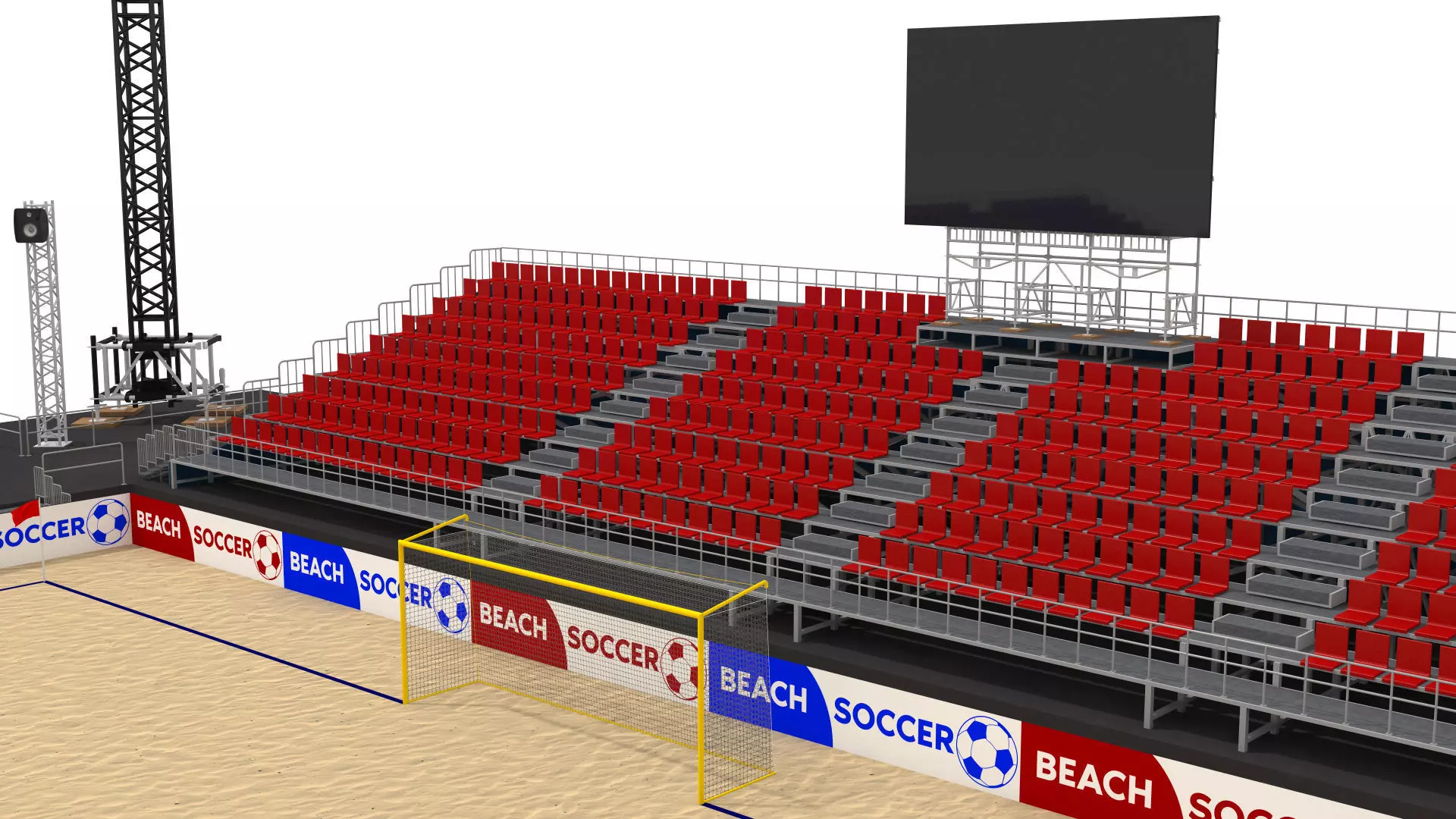 Beach Football Soccer Stadium 3D model_10