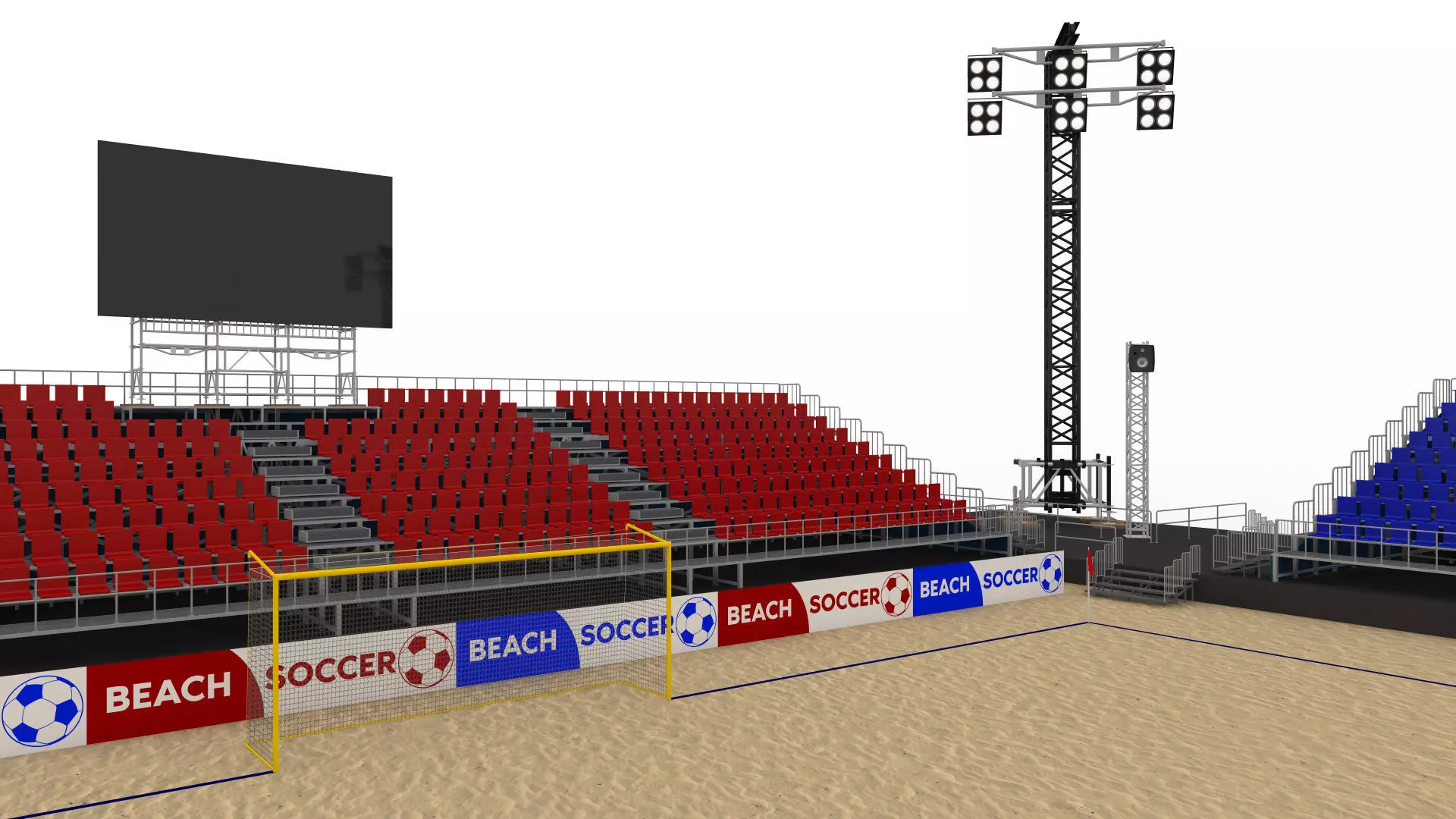 Beach Football Soccer Stadium 3D model_20