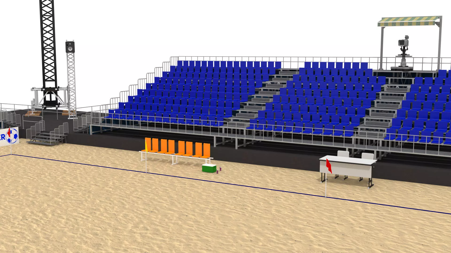 Beach Football Soccer Stadium 3D model_11