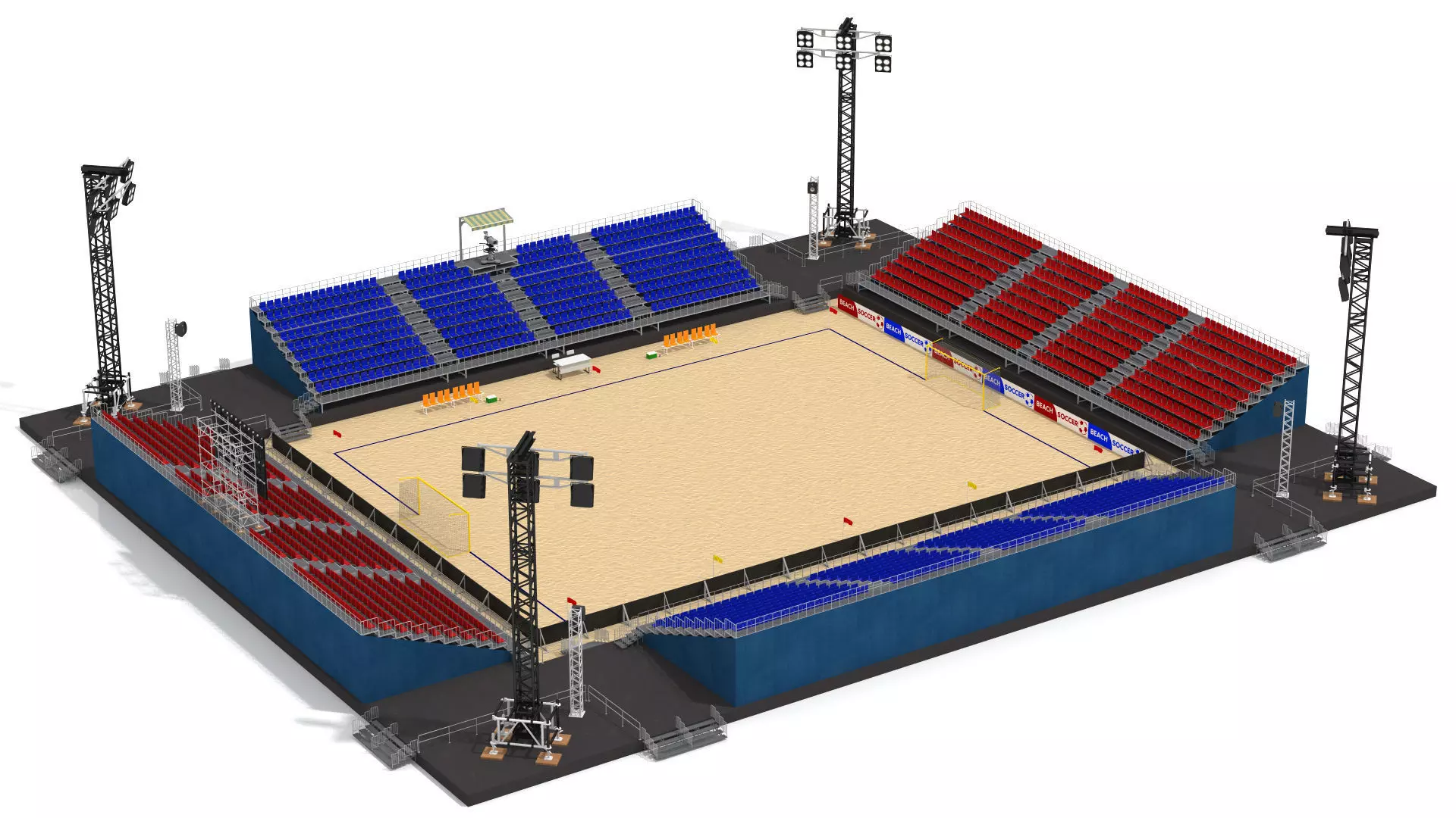 Beach Football Soccer Stadium 3D model_4