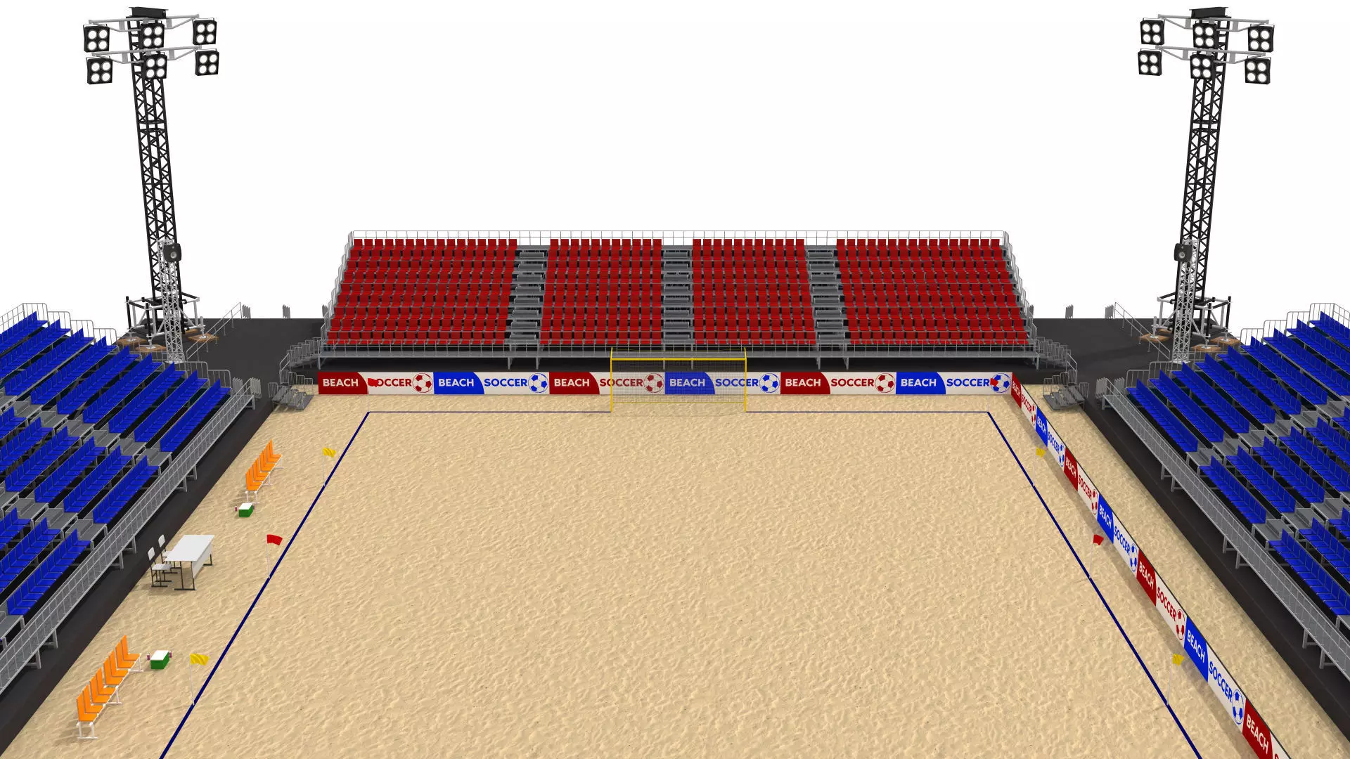 Beach Football Soccer Stadium 3D model_6
