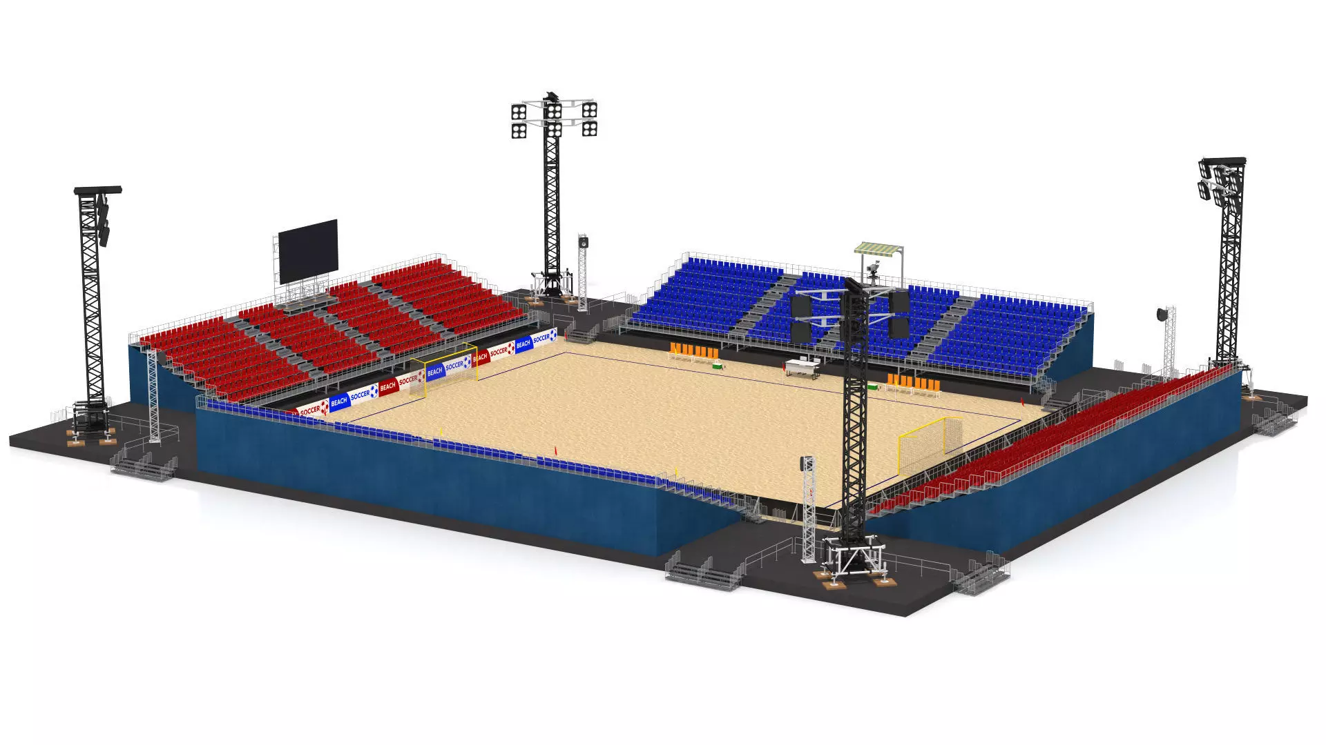 Beach Football Soccer Stadium 3D model_5