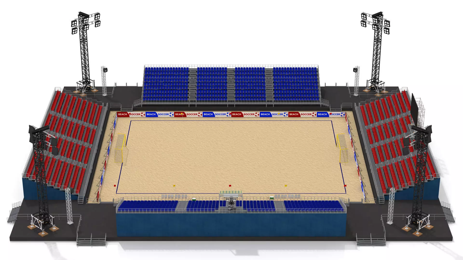 Beach Football Soccer Stadium 3D model_2