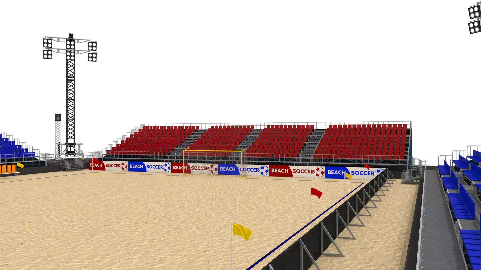 Beach Football Soccer Stadium 3D model_9