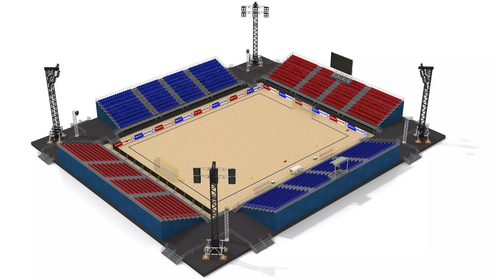 Beach Football Soccer Stadium 3D model_0