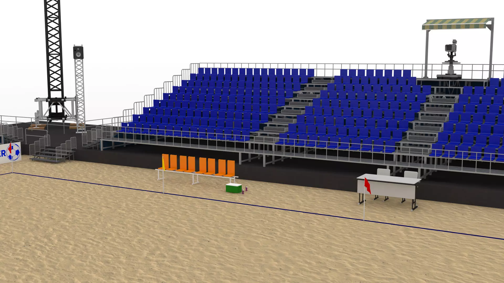 Beach Football Soccer Stadium 3D model_13