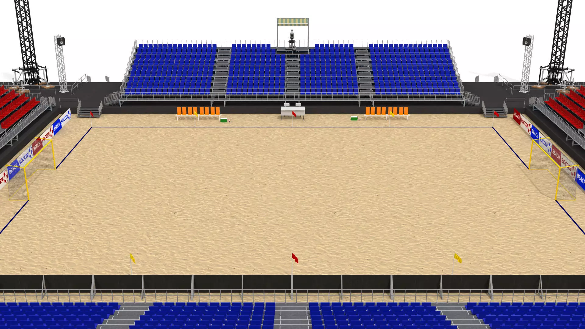Beach Football Soccer Stadium 3D model_8