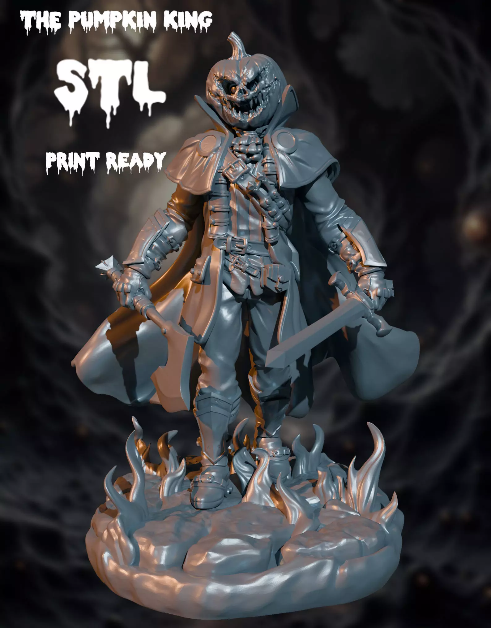 the pumpkin king print ready 3D print model_2