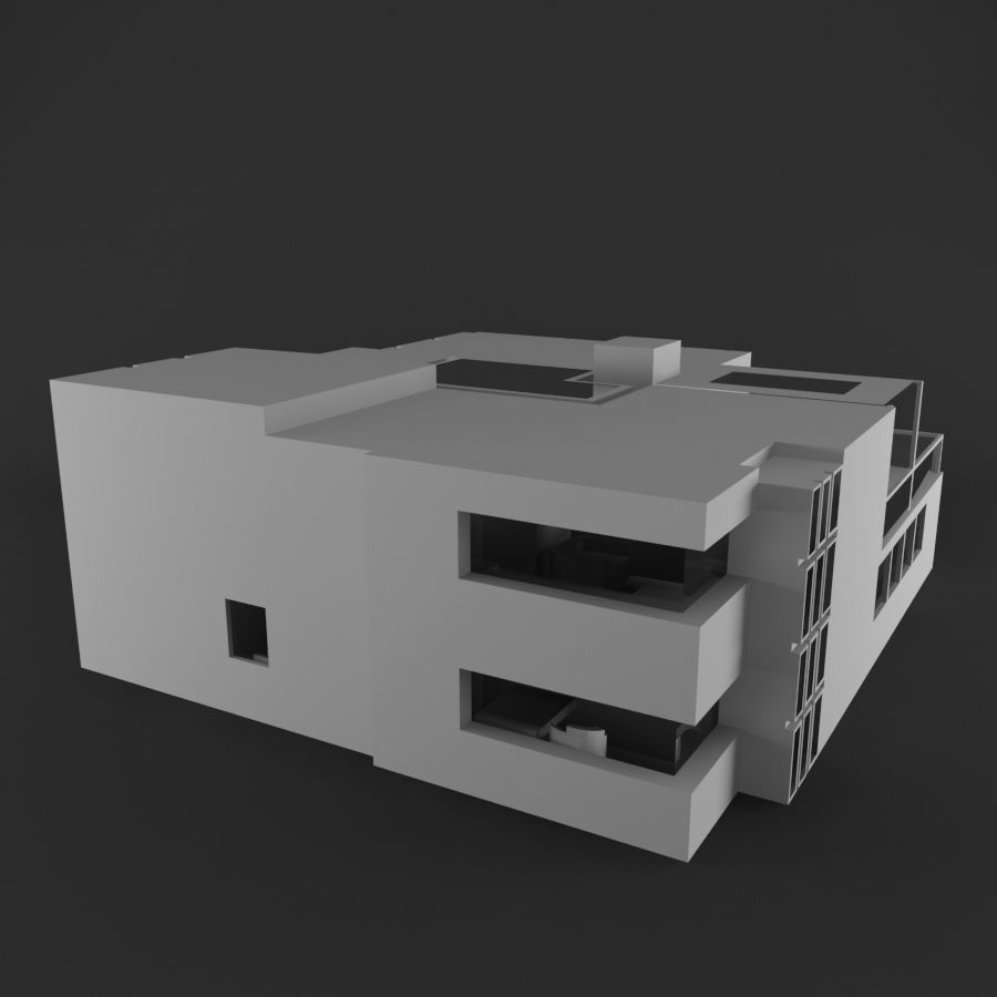 House Low Poly modern Low-poly 3D model_1