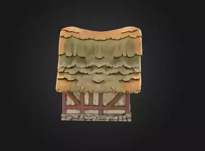 Rustic Medieval Cottage Low-poly 3D model 4