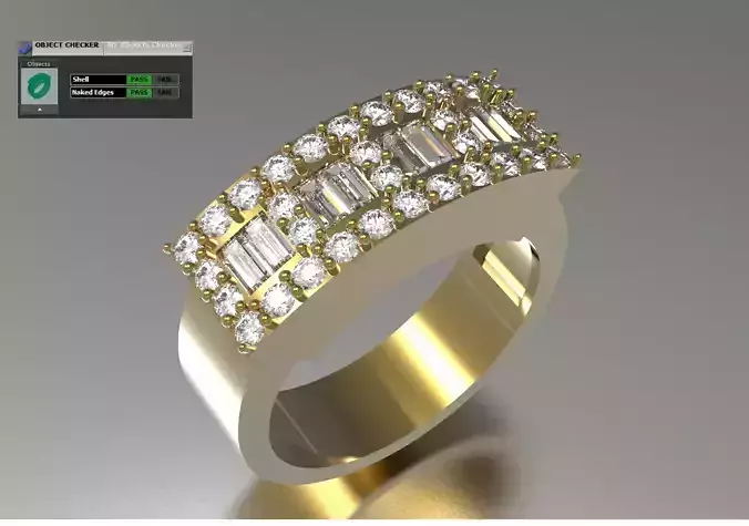 Rectangular Diamond Cocktail Ring model jr00290