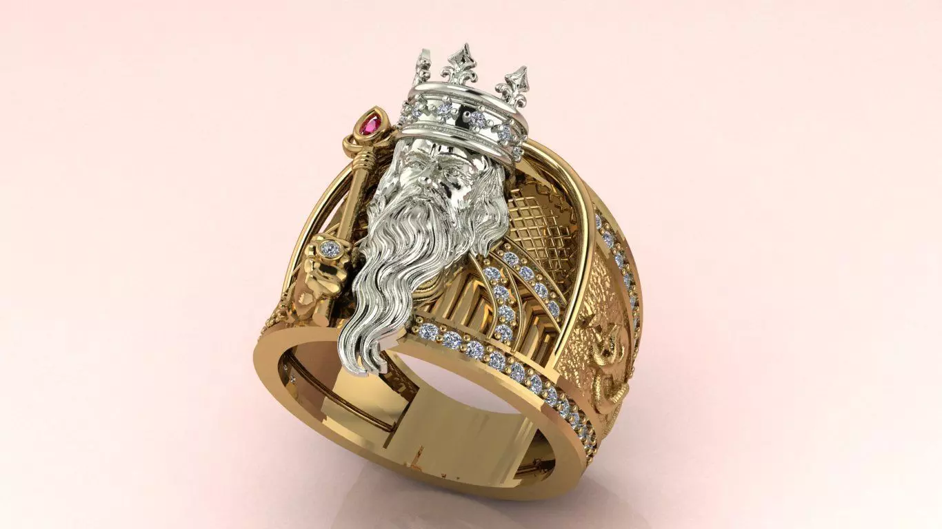 Elder King Ring Jewelry model - for Him 3D print model